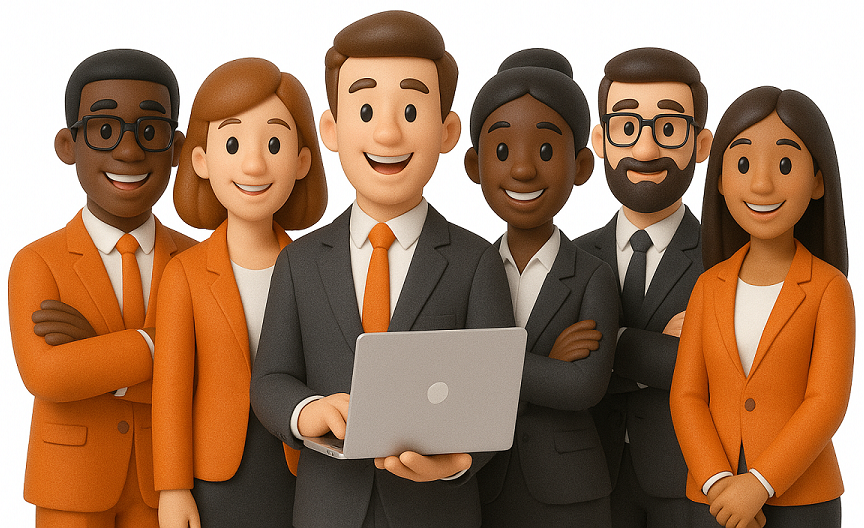 Landing page illustration showing job, talent, referral, and candidates