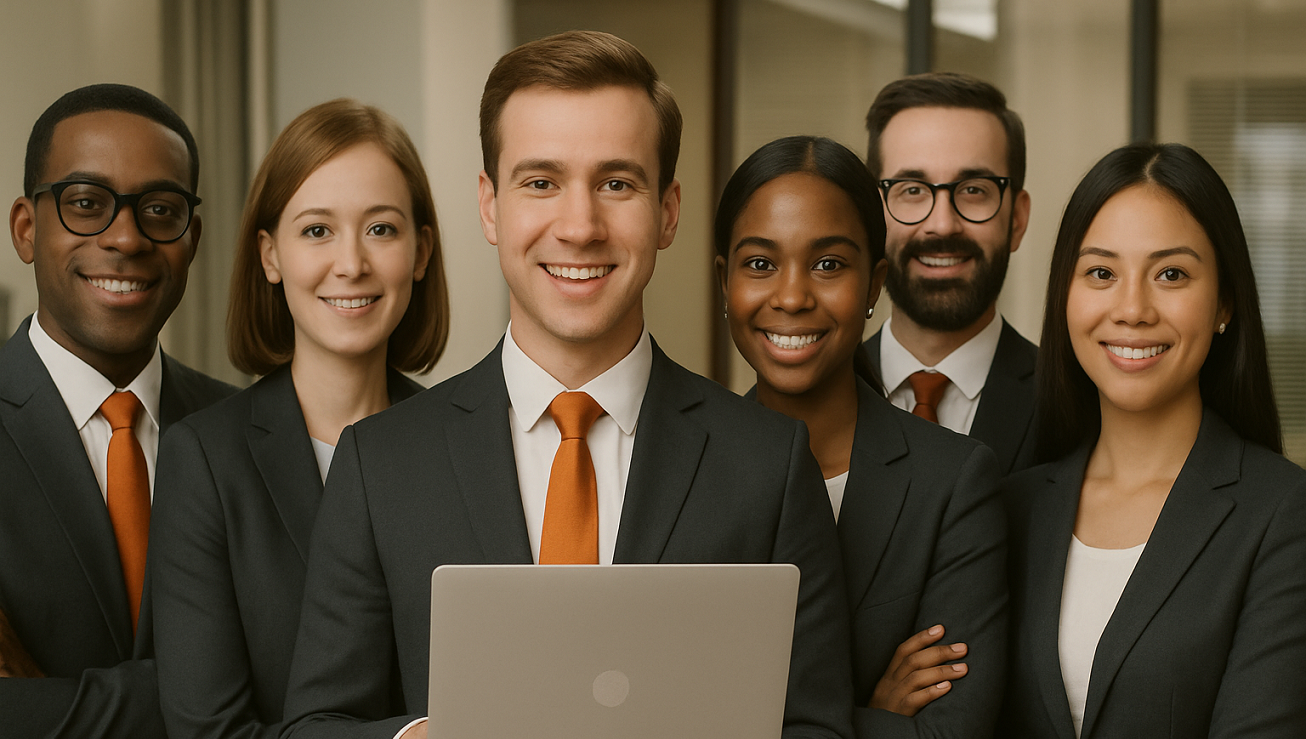 Landing page illustration showing job, talent, referral, and candidates